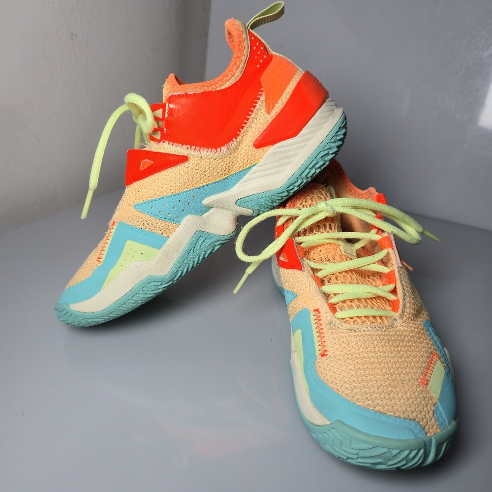 Jordan Westbrook One Take Mango Aqua Woman's Size 8.5 Tag Reads 7Y - Picture 9 of 17